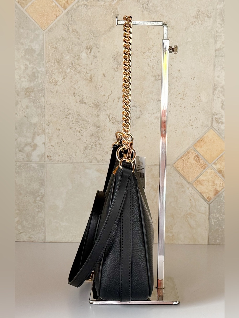 Michael Kors Jet Set Travel LG Pouchette Shoulder Chain Crossbody Bag Black - Picture 6 of 15